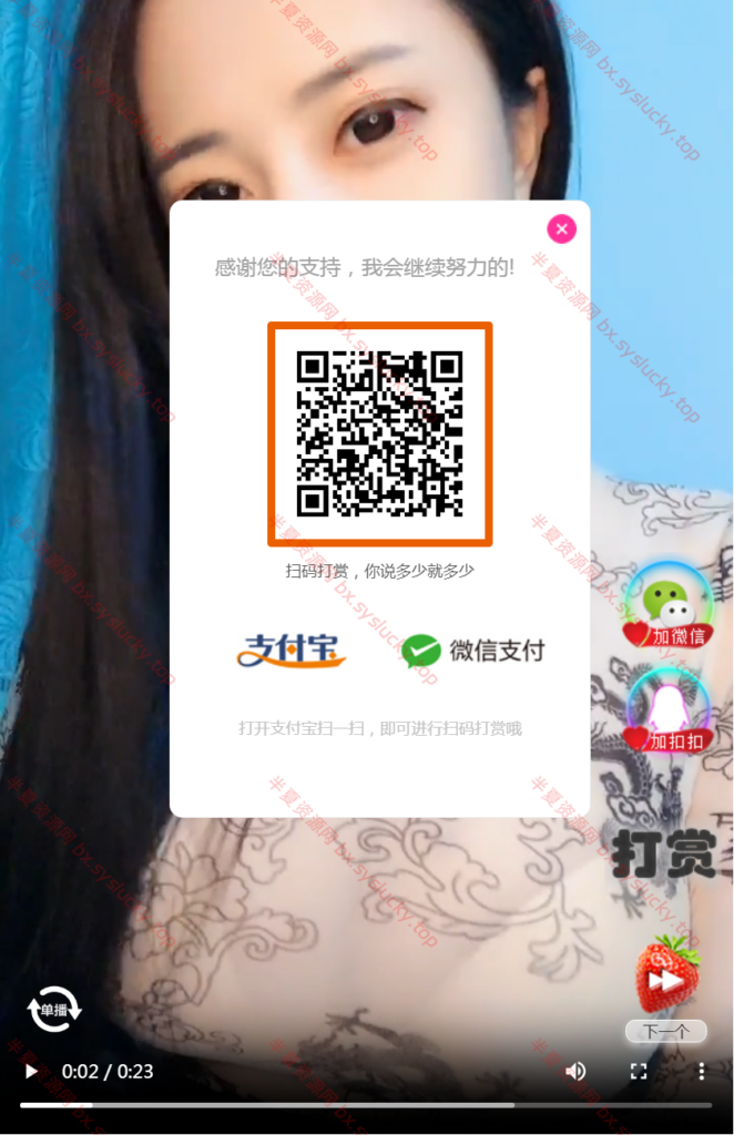 图片[6]-H5随机短视频滑动带打赏源码可封装APP或嵌入式观看-半夏资源网